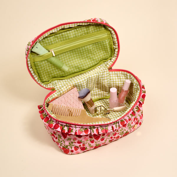 Strawberry Fields Glam & Go Quilted Cosmetic Bag