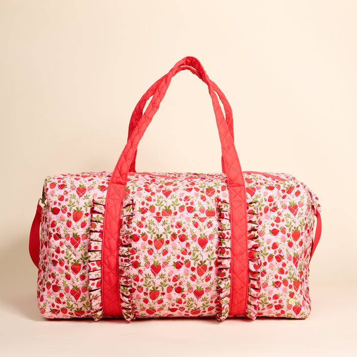 the-Go Quilted Weekender Bag-Strawberry Fields On
