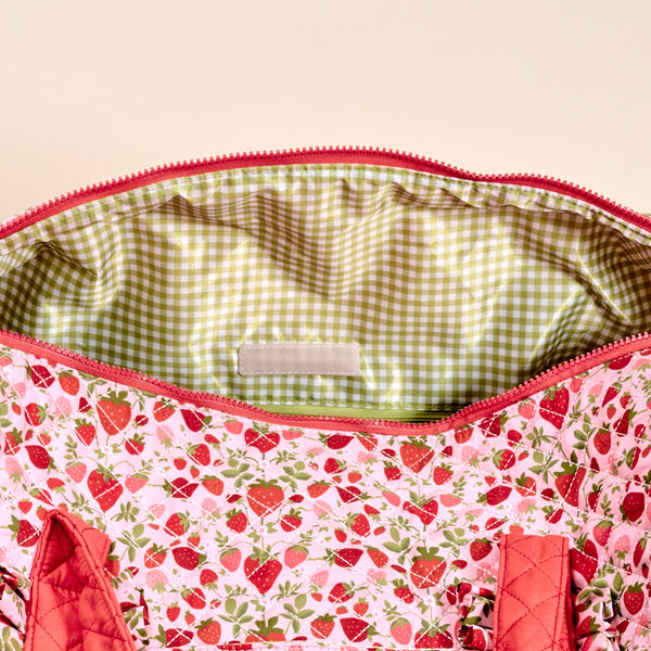 the-Go Quilted Weekender Bag-Strawberry Fields On