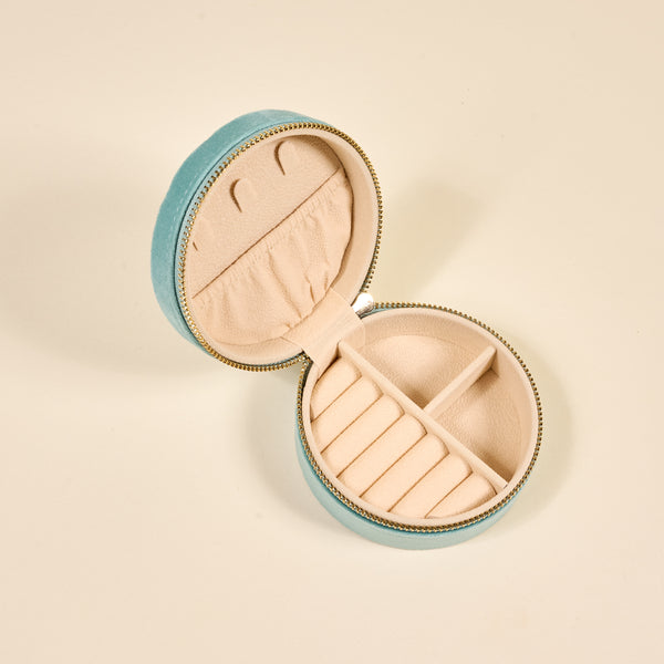 Seashell Round Velvet Jewelry Case