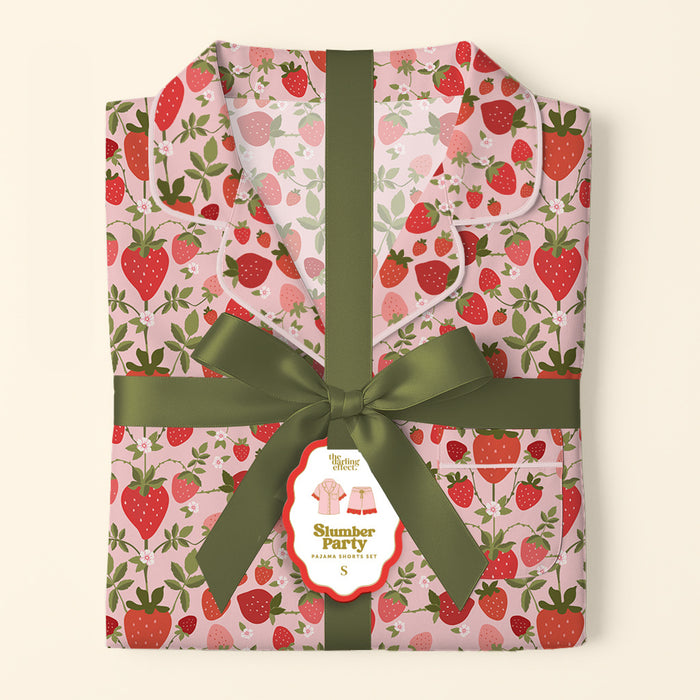 Strawberry Fields Slumber Party Pajama Shorts Set