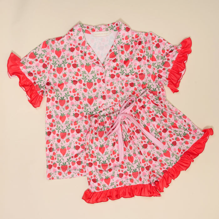 Strawberry Fields Slumber Party Pajama Shorts Set