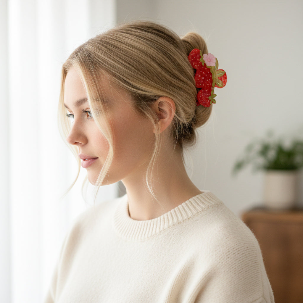 Strawberry Patch Shape Up Claw Clip