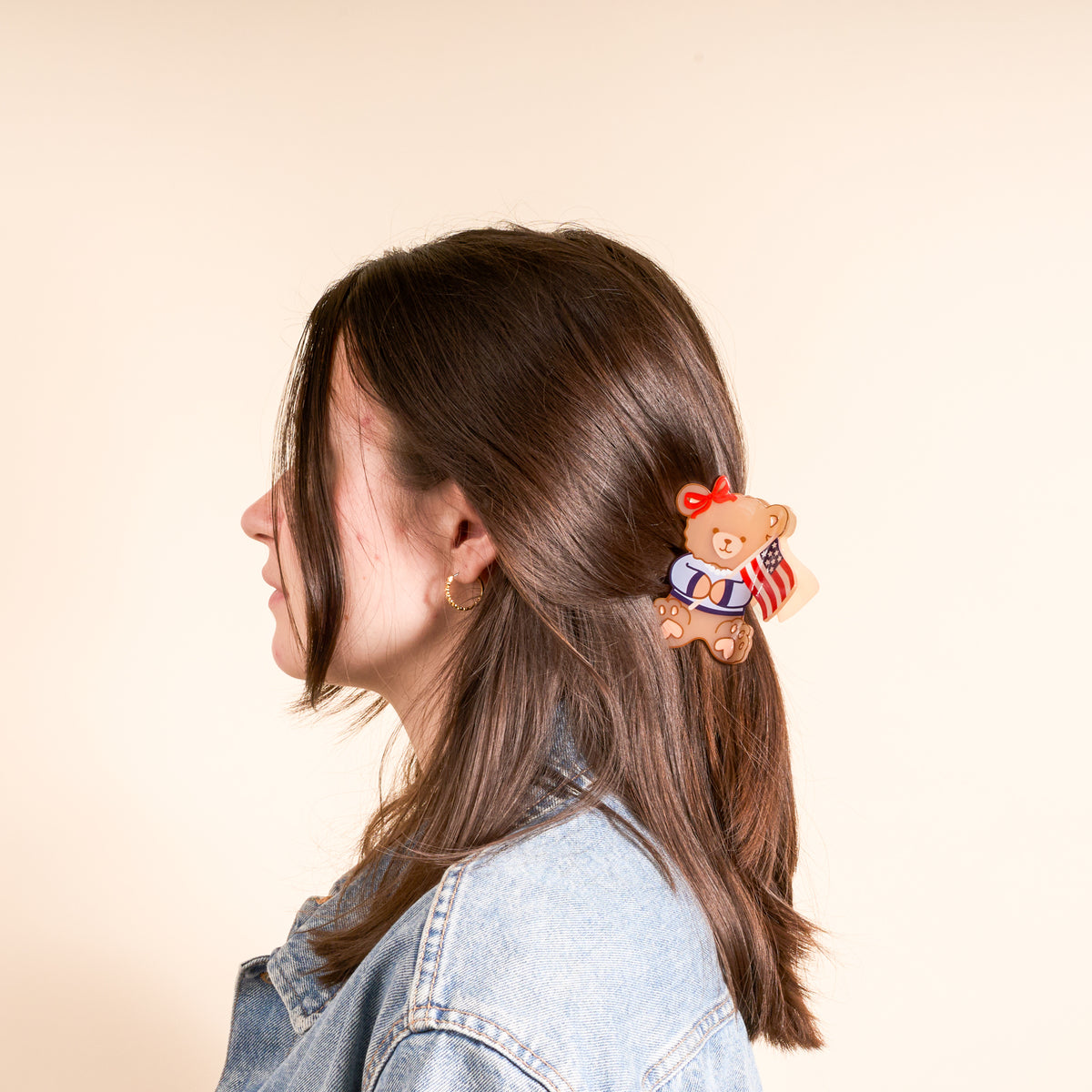 Star Spangled Bear Shape Up Claw Clip