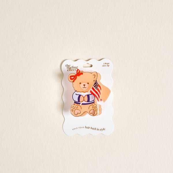 Star Spangled Bear Shape Up Claw Clip