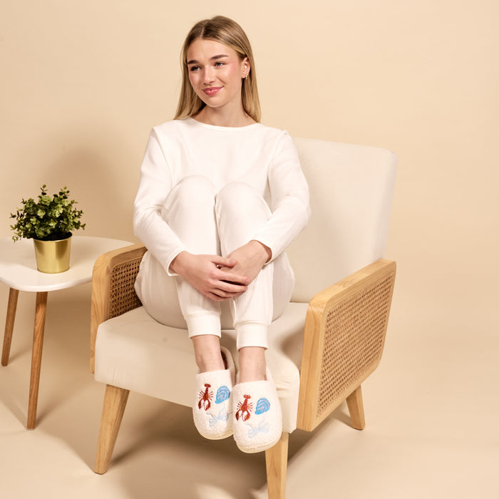 Seaside Haven Fuzzy Slippers