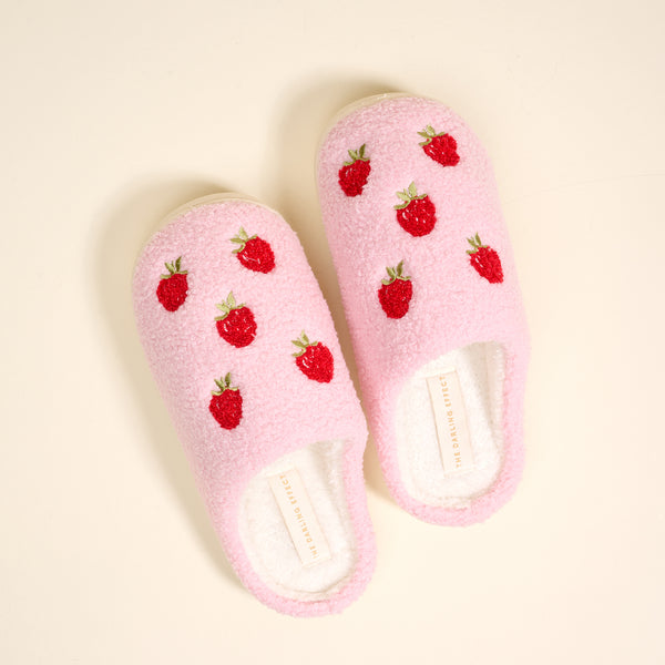 Strawberries Fuzzy Slippers