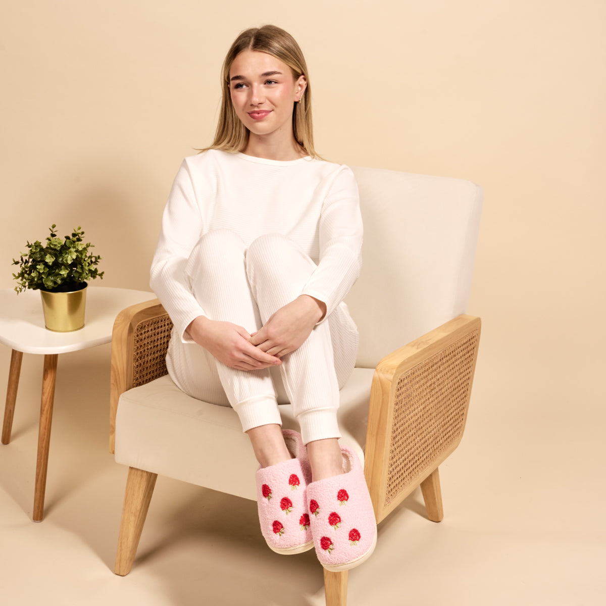 Strawberries Fuzzy Slippers