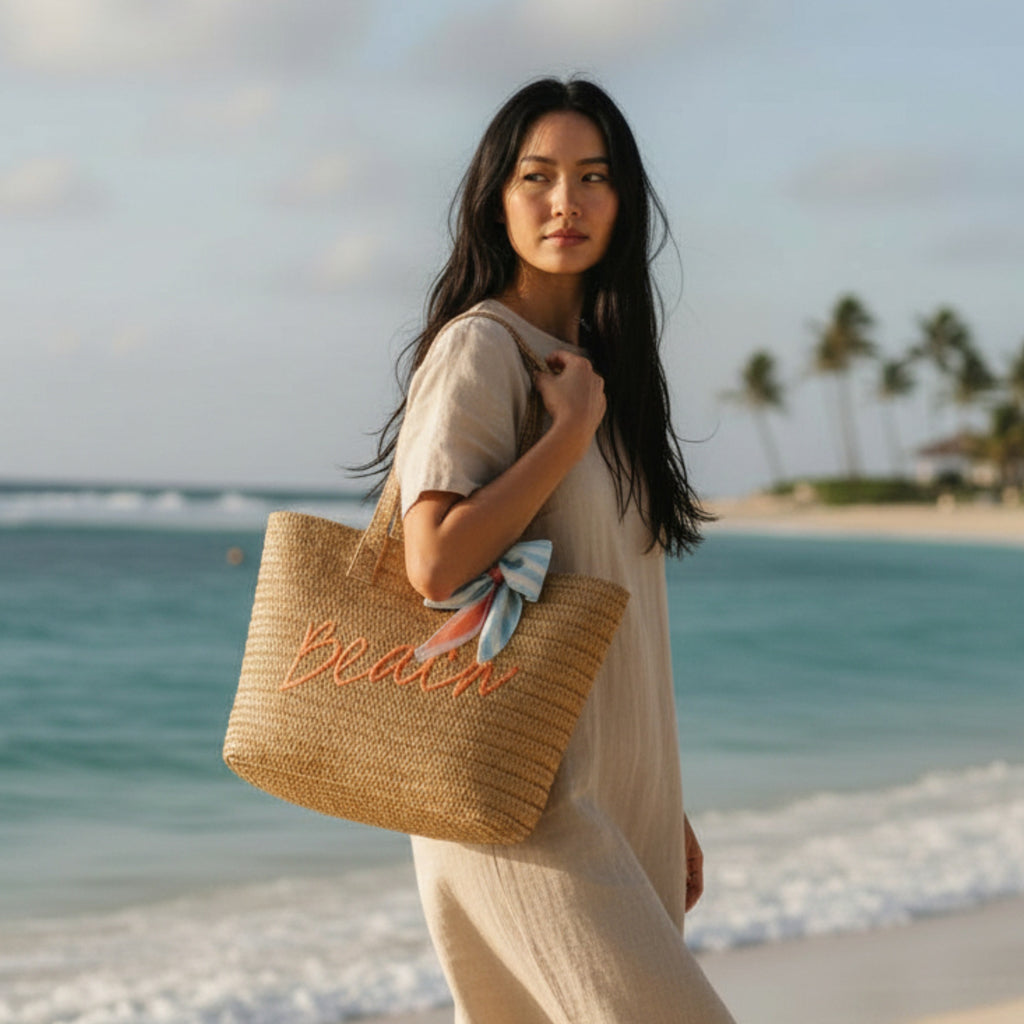 Beach Straw & Sun Tote