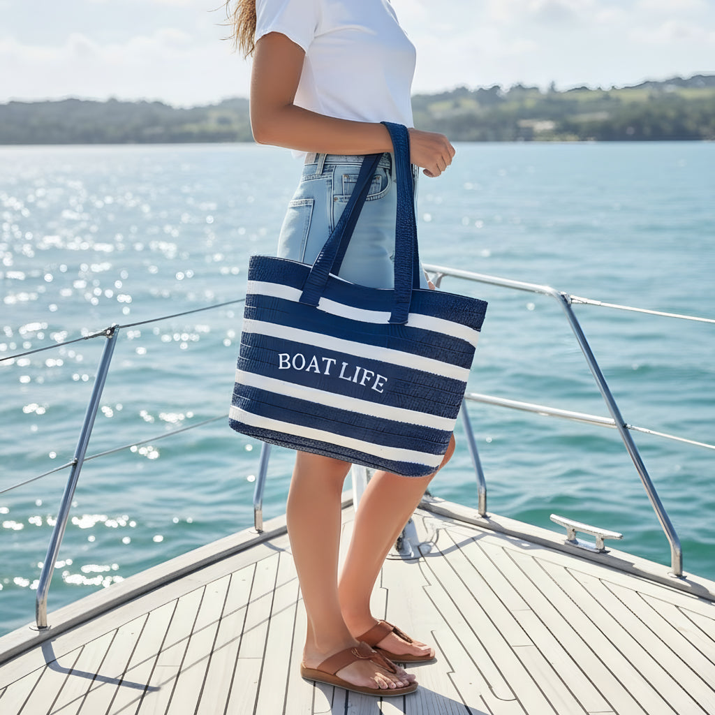 Boat Life Straw & Sun Tote