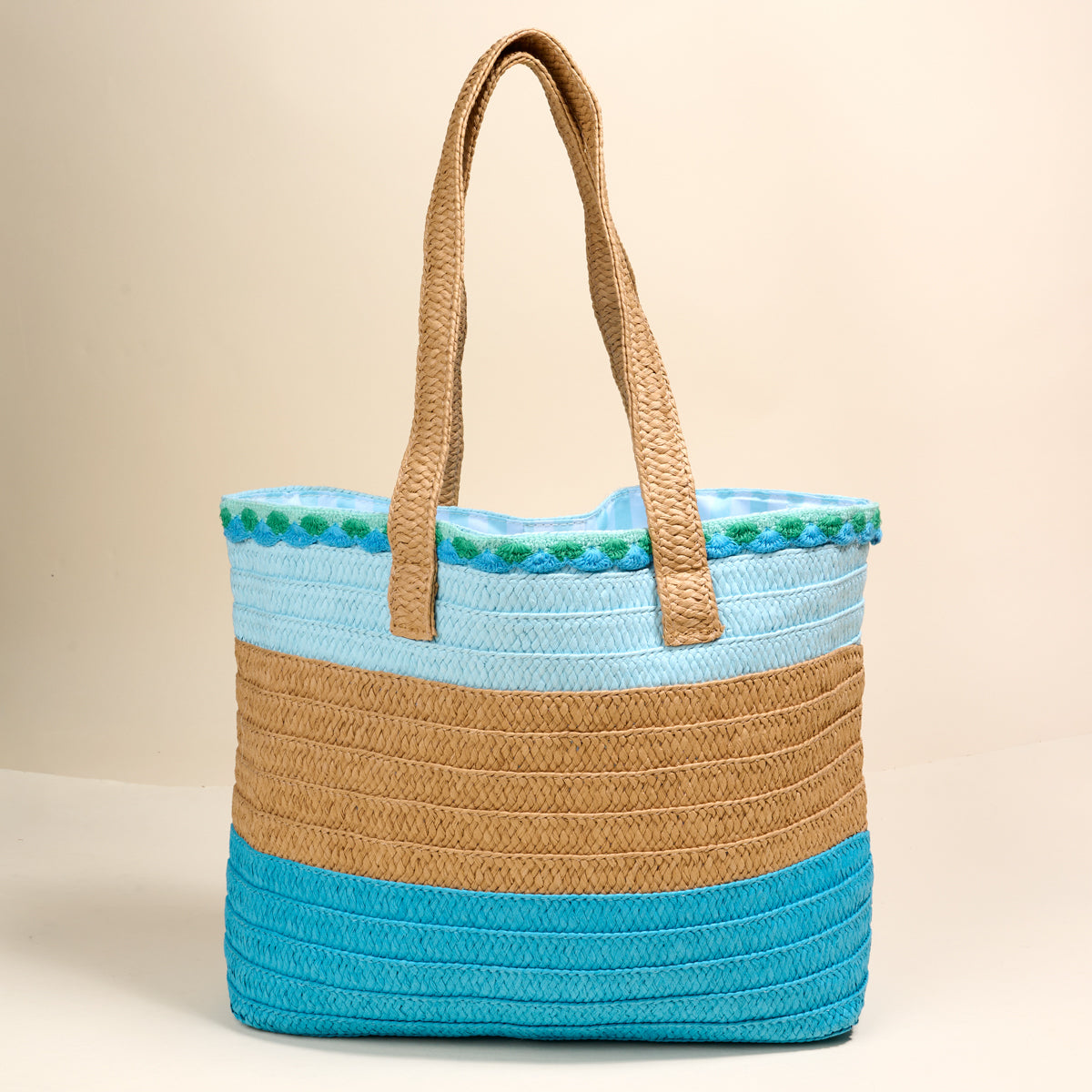 Coastal Breeze Straw & Sun Tote