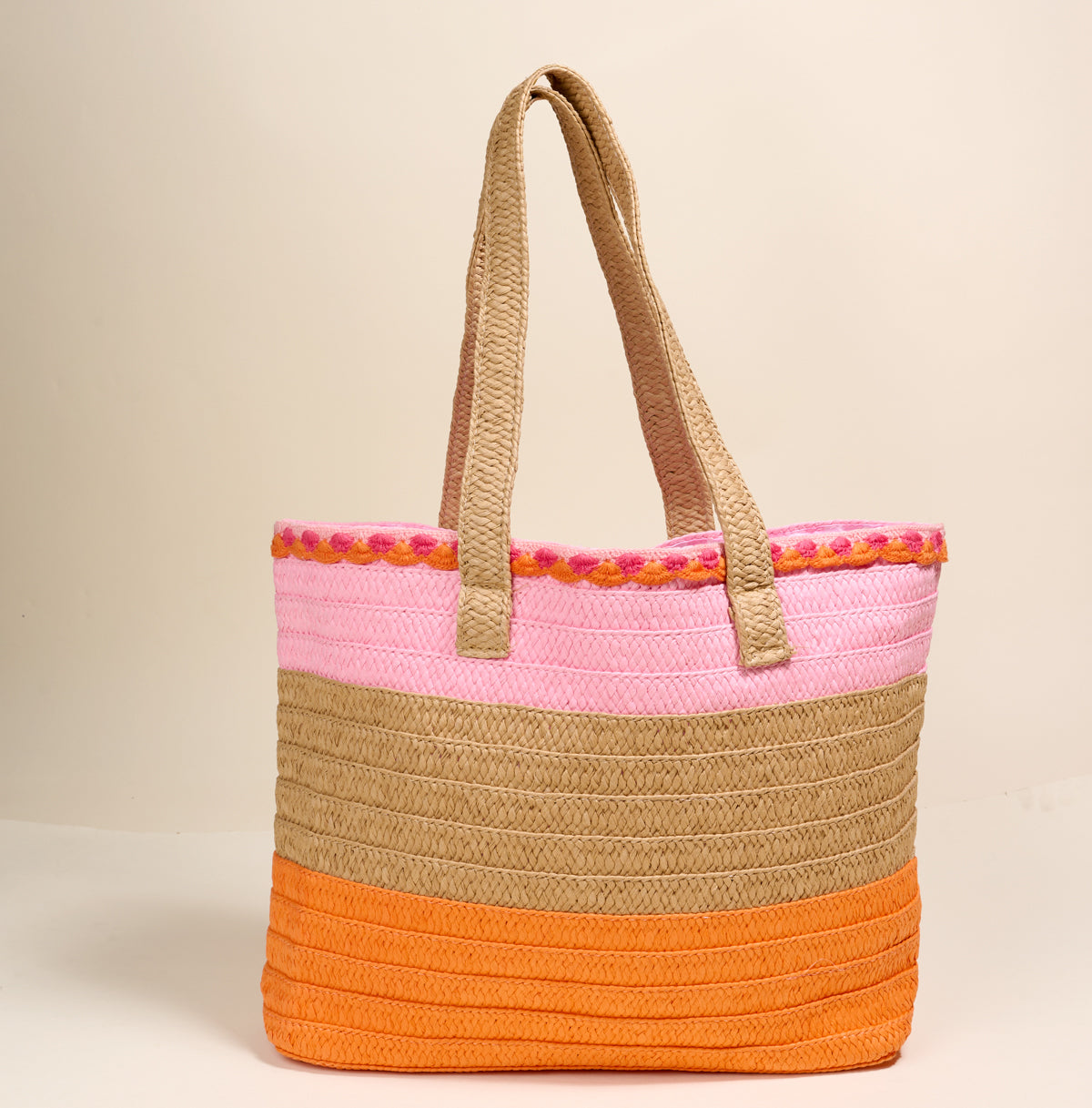 Tropical Sunset Straw & Sun Tote