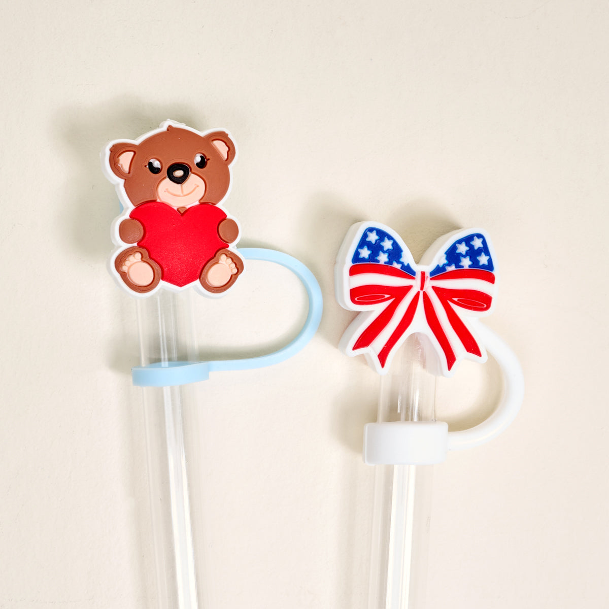 Star Spangled Bear Straw Topper Set
