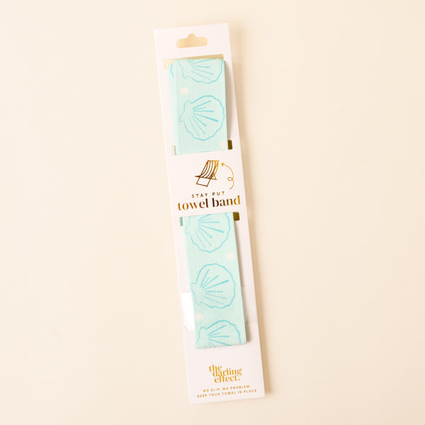 Put Towel Band-Seashells Aqua Stay