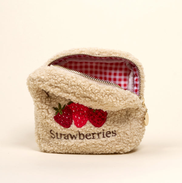 Square Farm Fresh Strawberries Teddy Pouch