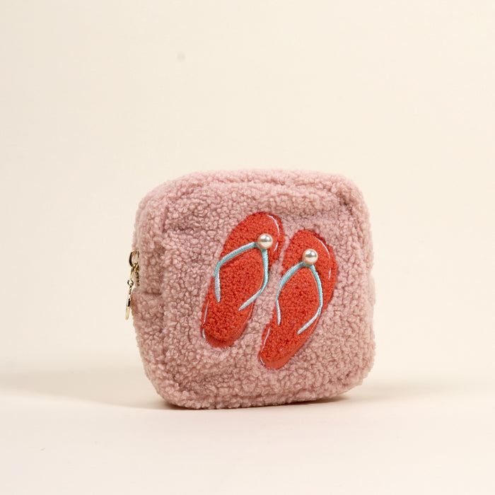 Square Flip Flops Teddy Pouch