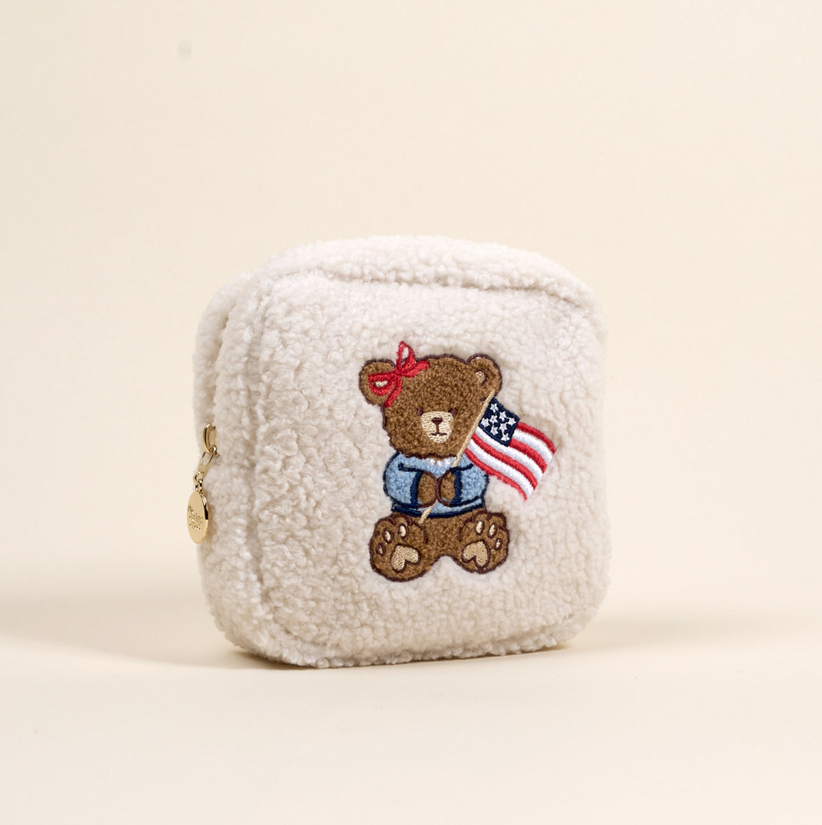 Square Star Spangled Bear Teddy Pouch