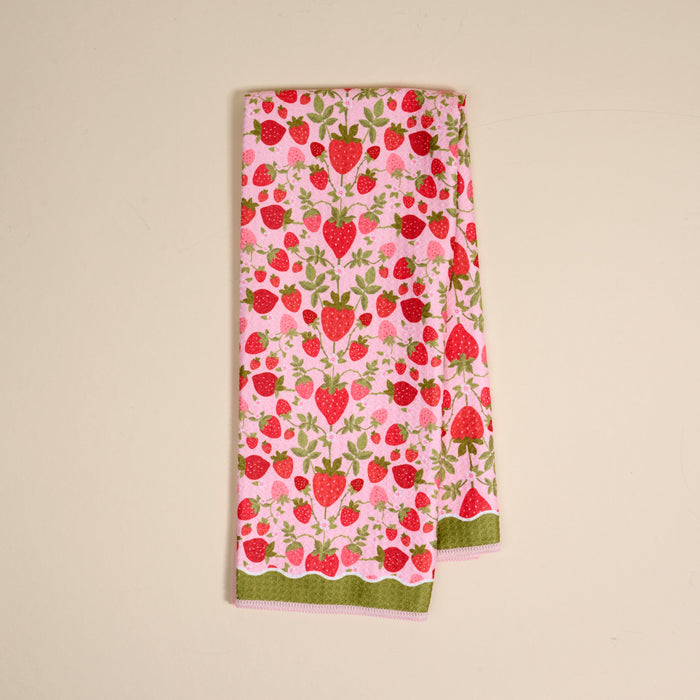 Strawberry Fields Waffle Tea Towel