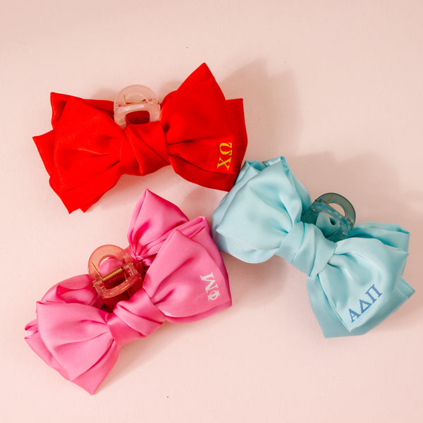 Kappa Delta Satin Bow Claw Clip
