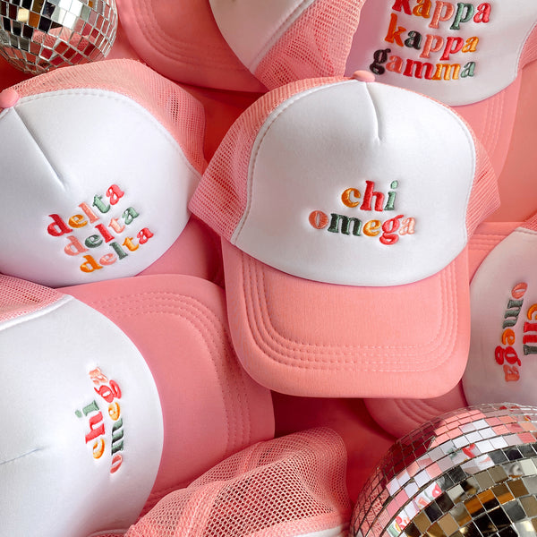 Delta Zeta Pink Trucker Hat