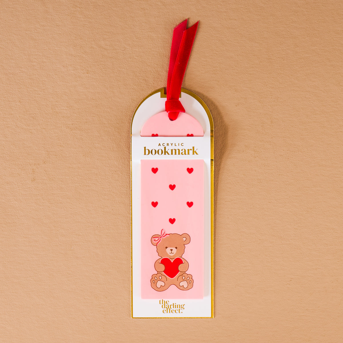 Teddy Bear Hugs Acrylic Bookmark