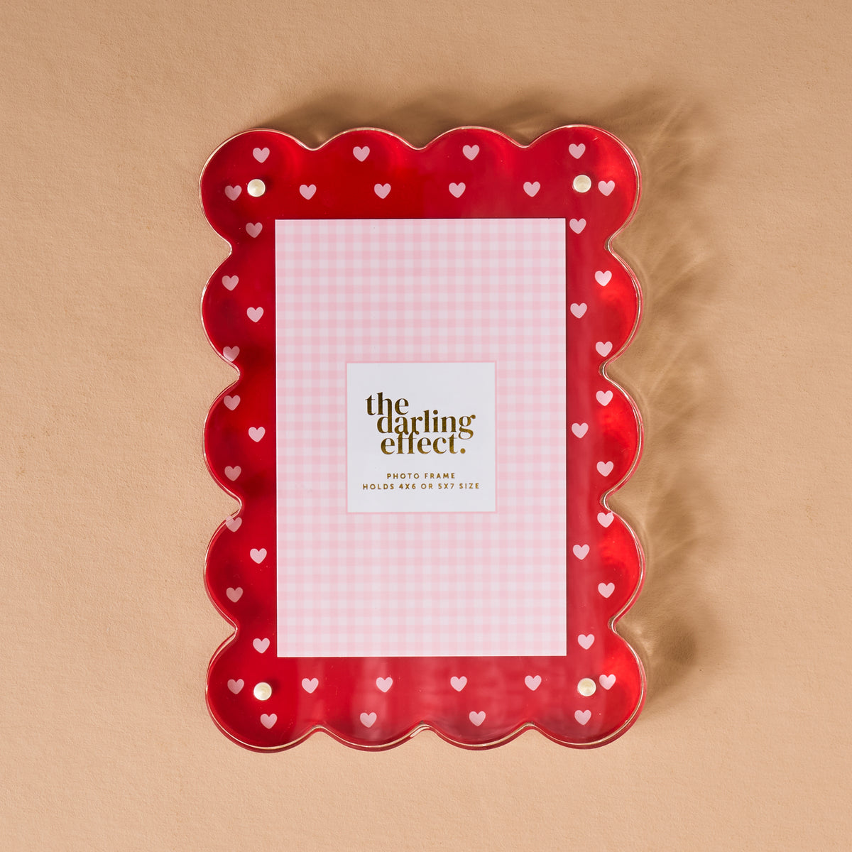 Tiny Hearts Rectangle Scalloped Acrylic Frame
