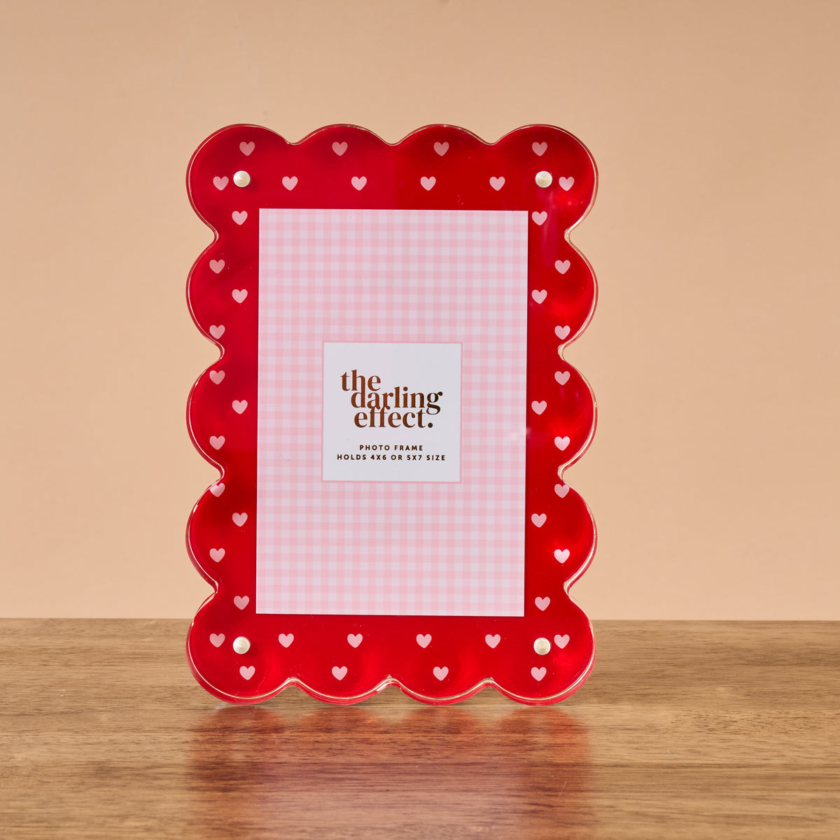 Tiny Hearts Rectangle Scalloped Acrylic Frame