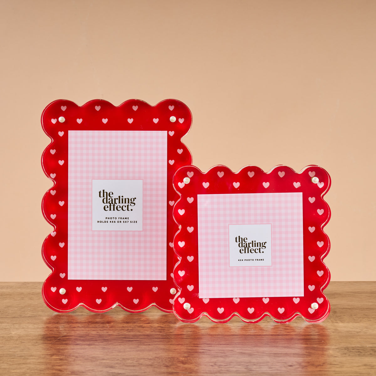 Tiny Hearts Rectangle Scalloped Acrylic Frame