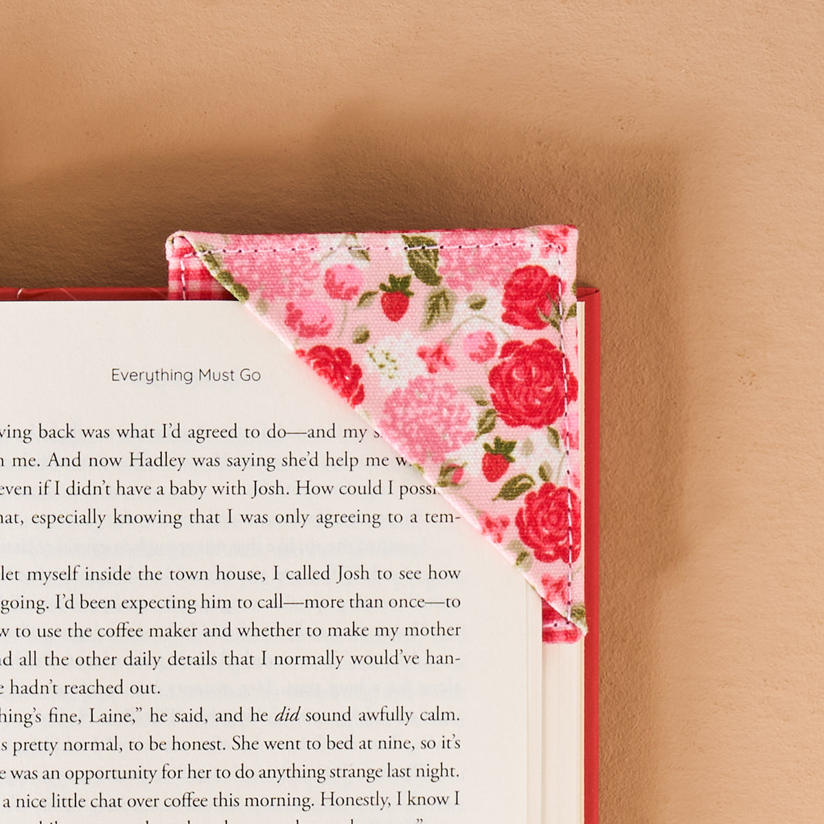 Rose Garden Corner Keeper Fabric Bookmark