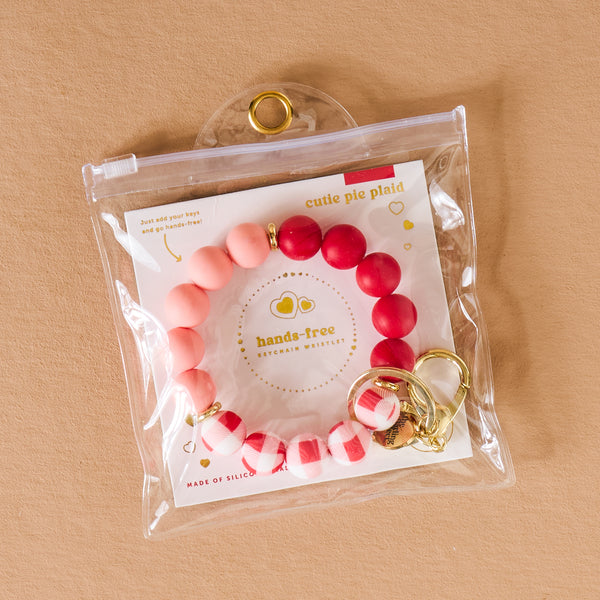 Cutie Pie Plaid Hands-Free Keychain Wristlet