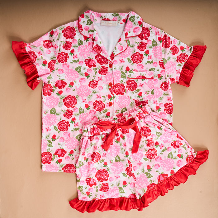 Rose Garden Slumber Party Pajama Shorts Set