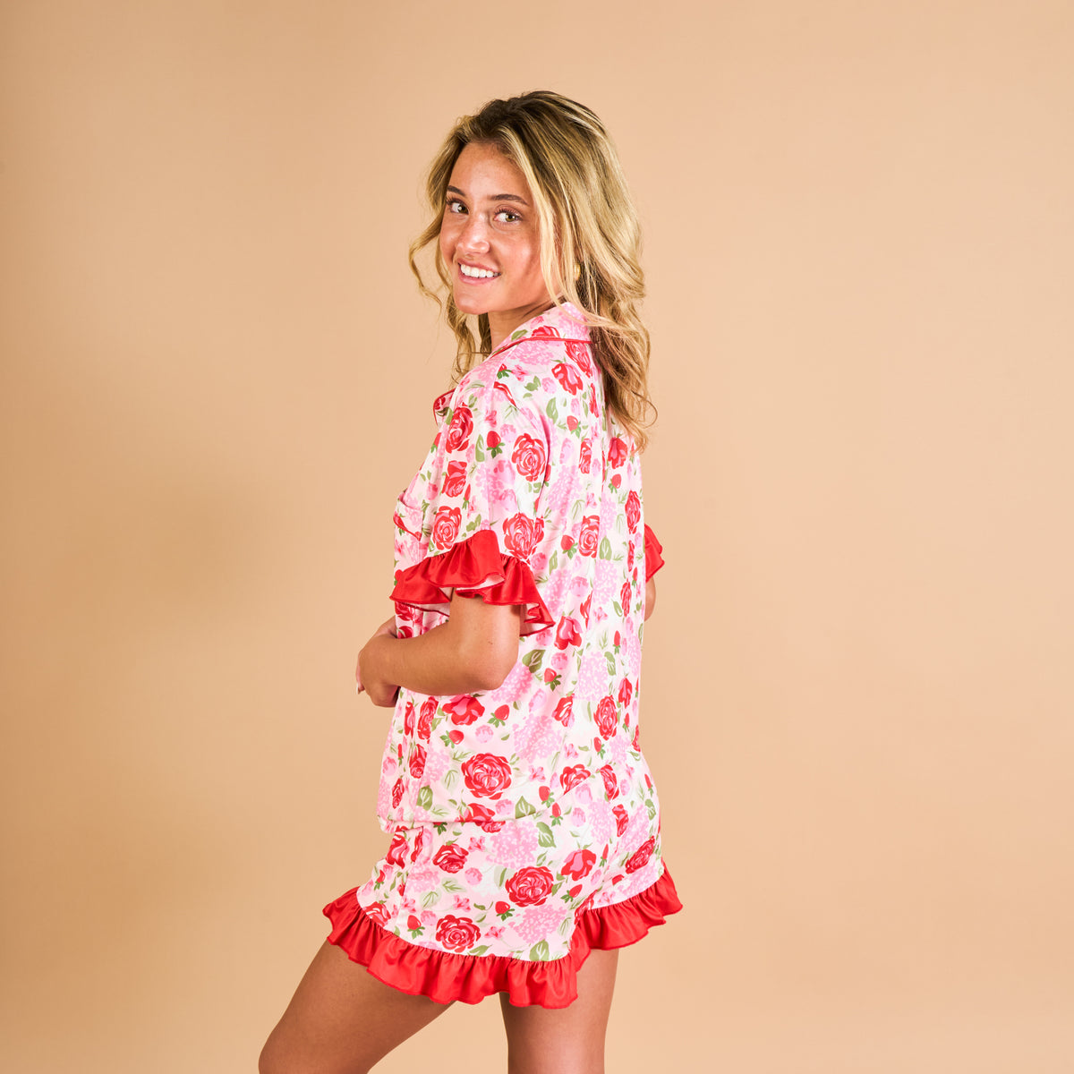Rose Garden Slumber Party Pajama Shorts Set