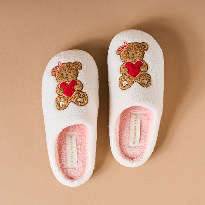 Teddy Bear Hugs Fuzzy Slippers