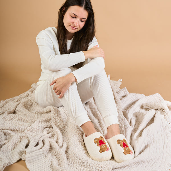 Teddy Bear Hugs Fuzzy Slippers