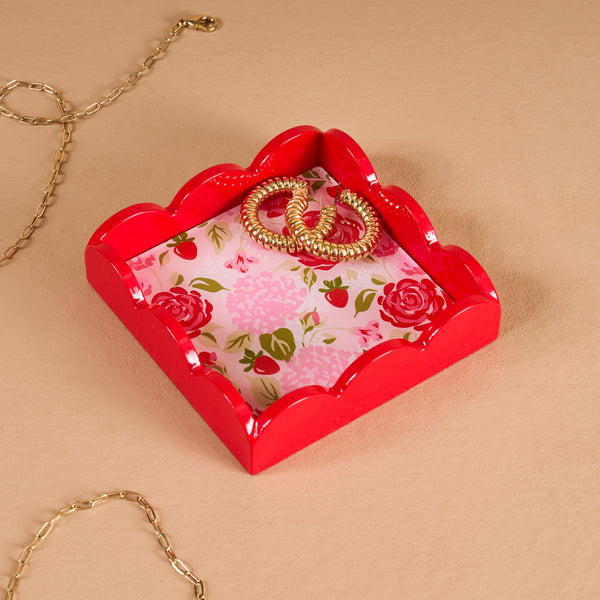 Rose Garden Scalloped Trinket Tray