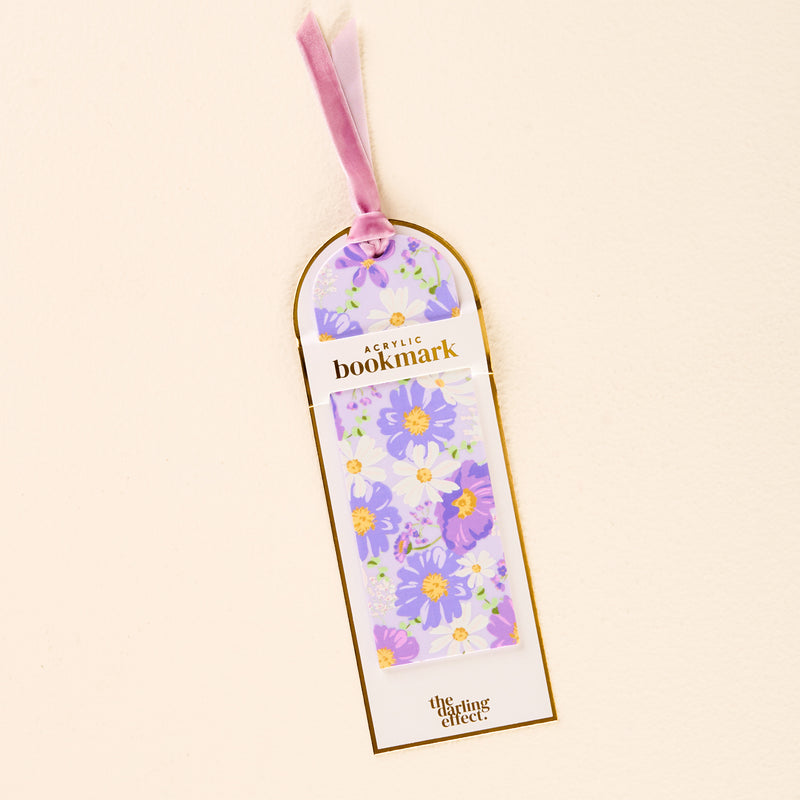 Bouquet Beauty Purple Acrylic Bookmark