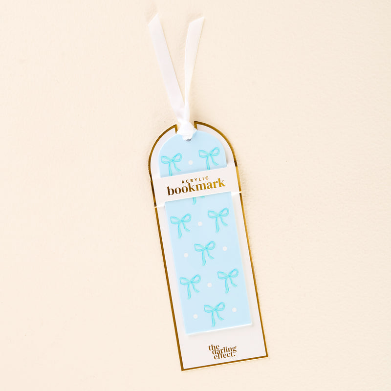 Bows Blue Acrylic Bookmark