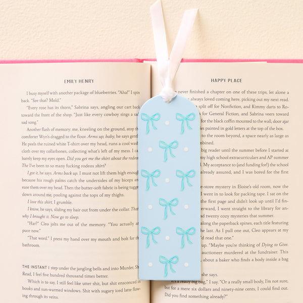 Bows Blue Acrylic Bookmark