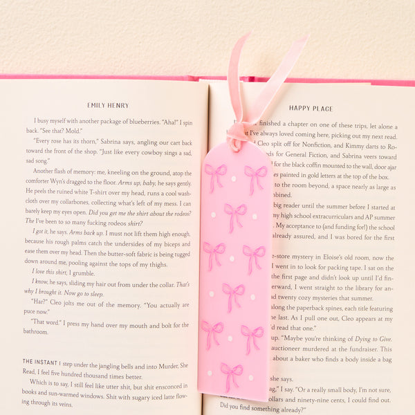 Bows Pink Acrylic Bookmark