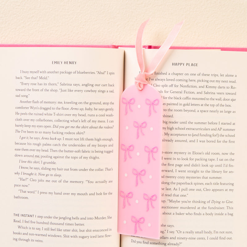 Bows Pink Acrylic Bookmark