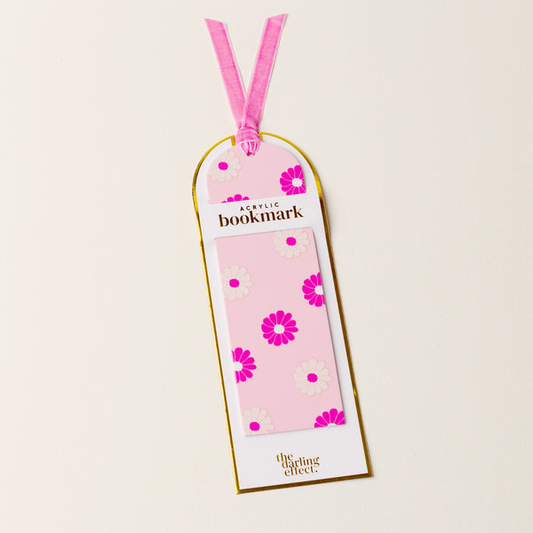 Darling Daisy Hot Pink Acrylic Bookmark