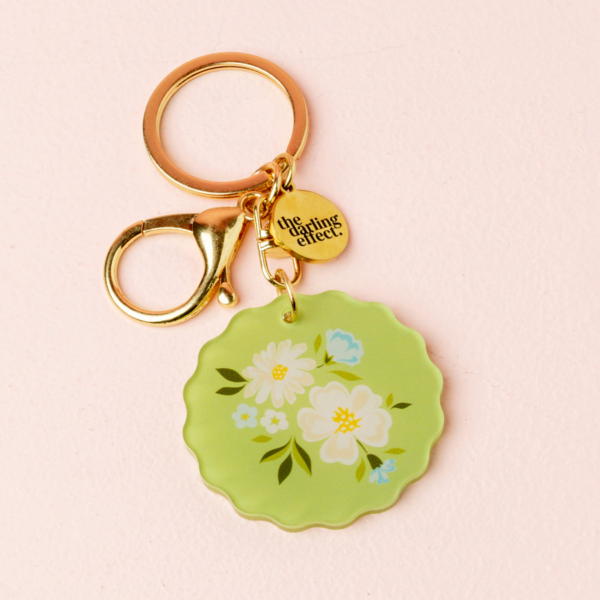 Dainty Floral Sage Acrylic Keychain