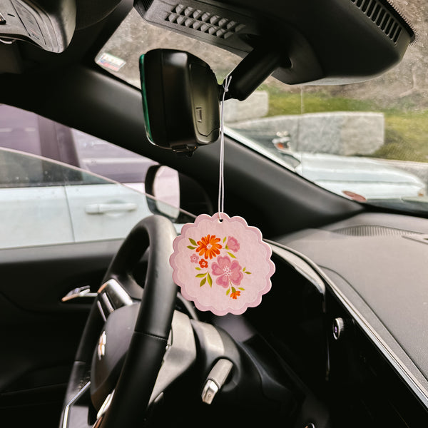 Dainty Floral Pink Sweet Ride Car Air Freshener