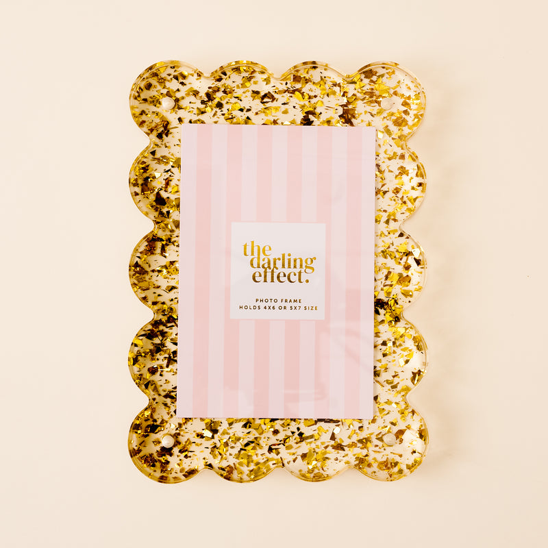 Confetti Gold Mini Acrylic Picture Frame Magnet