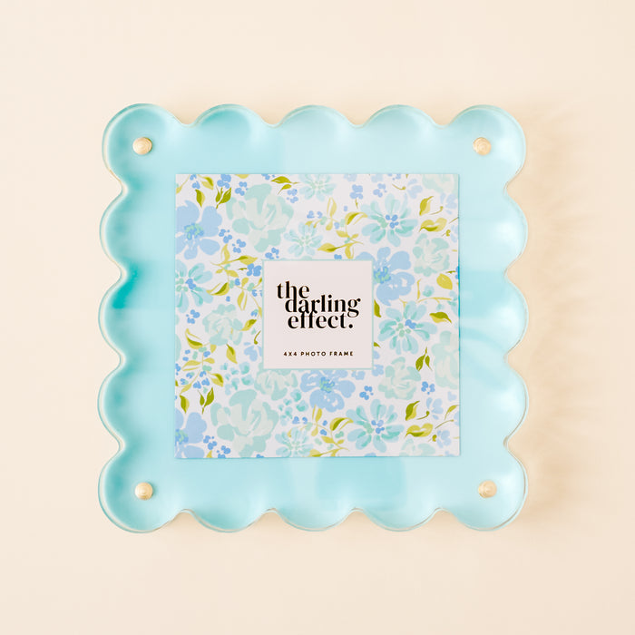 Blue Square Scalloped Acrylic Frame