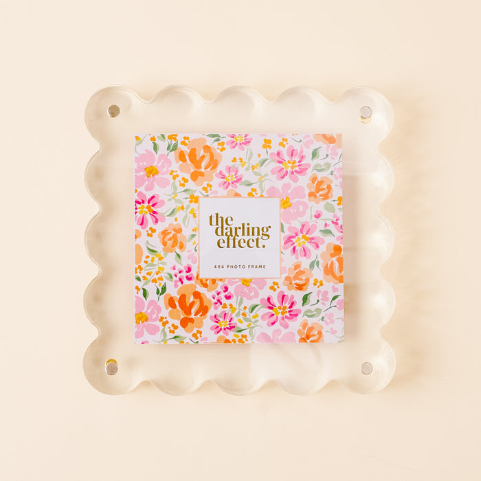 Clear Square Scalloped Acrylic Frame