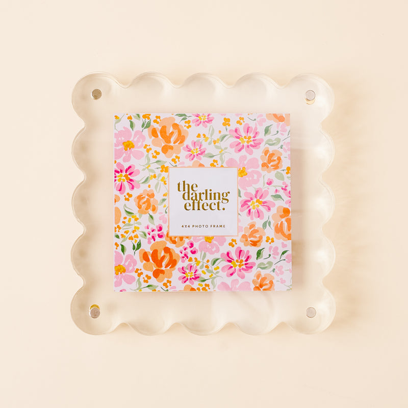 Clear Square Scalloped Acrylic Frame