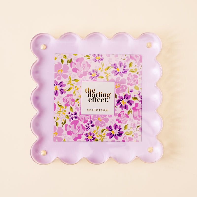 Purple Square Scalloped Acrylic Frame