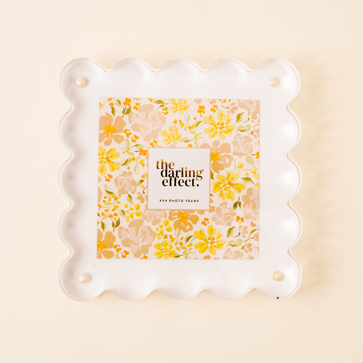 White Square Scalloped Acrylic Frame