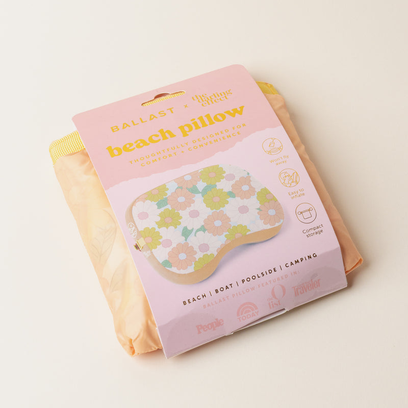 Daisy Craze Peach Ballast Beach Pillow